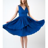 Rochie albastra cu pliuri (Adina)